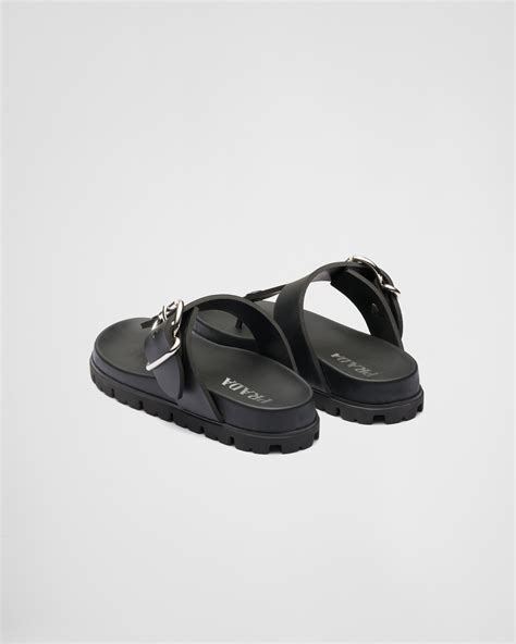 womens prada rubber flip flops|Prada fluffy slides.